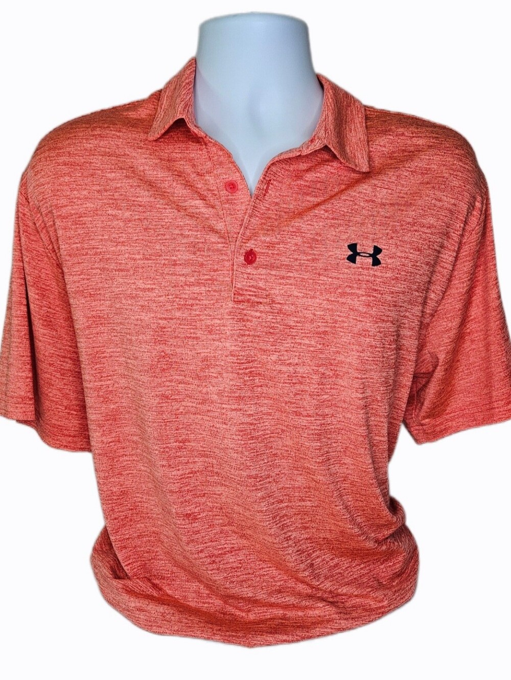 Under Armour Mens Playoff Short Sleeve Loose Fit 3 Button Polo XL Heather Orange